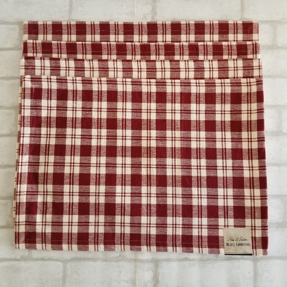 Park B. Smith Dining Park B Smith Placemats Plaid Dark Red Ivory